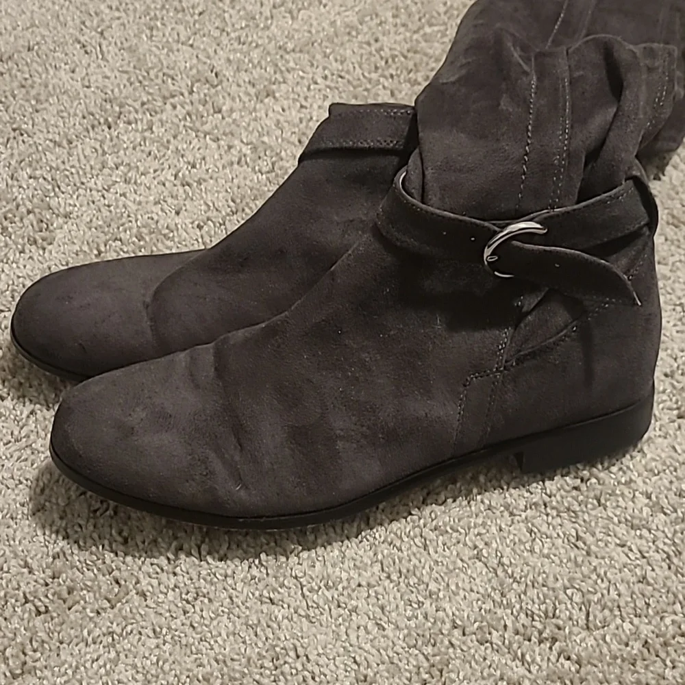 EUC Corso Como Lennox Gray Suede Stretchy Over Knee Boots Women's Sz 9.5M